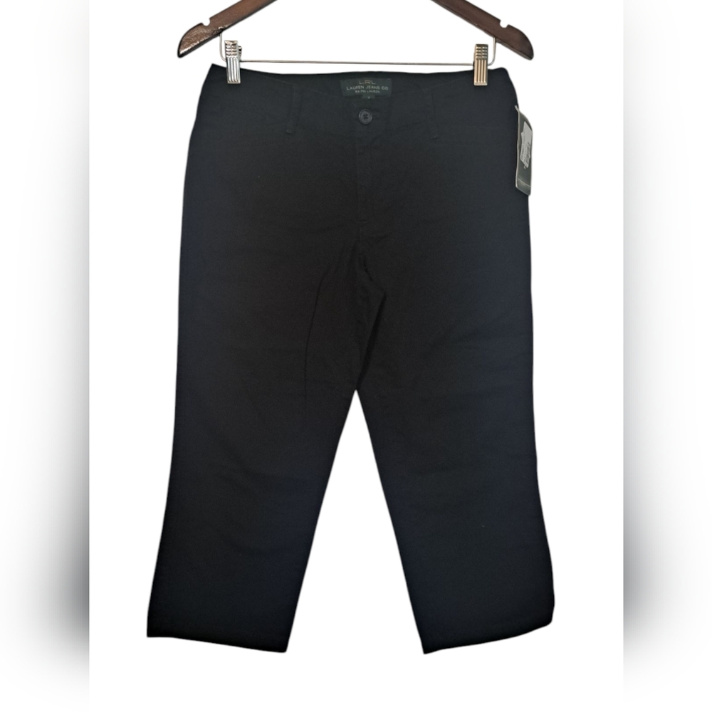 NWT Lauren Ralph Lauren Black Cropped Pants 2